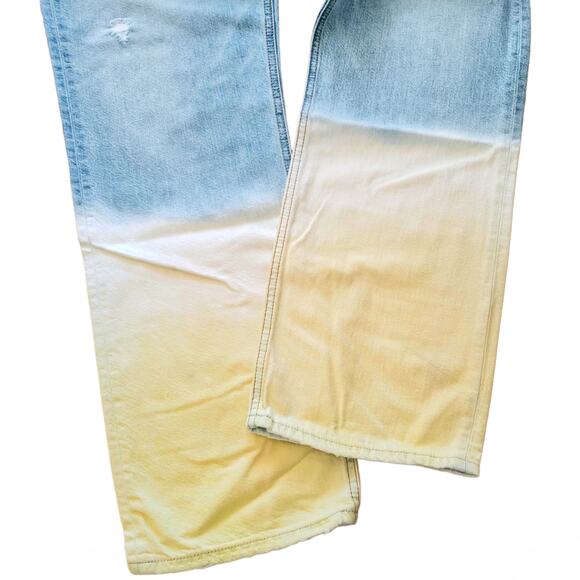 GRLFRND Emily straight leg high waist cropped jeans in Yellow Horizon Sz 30 NEW - Picture 9 of 12
